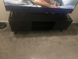 Black 75” tv stand with 2 storage cabinets