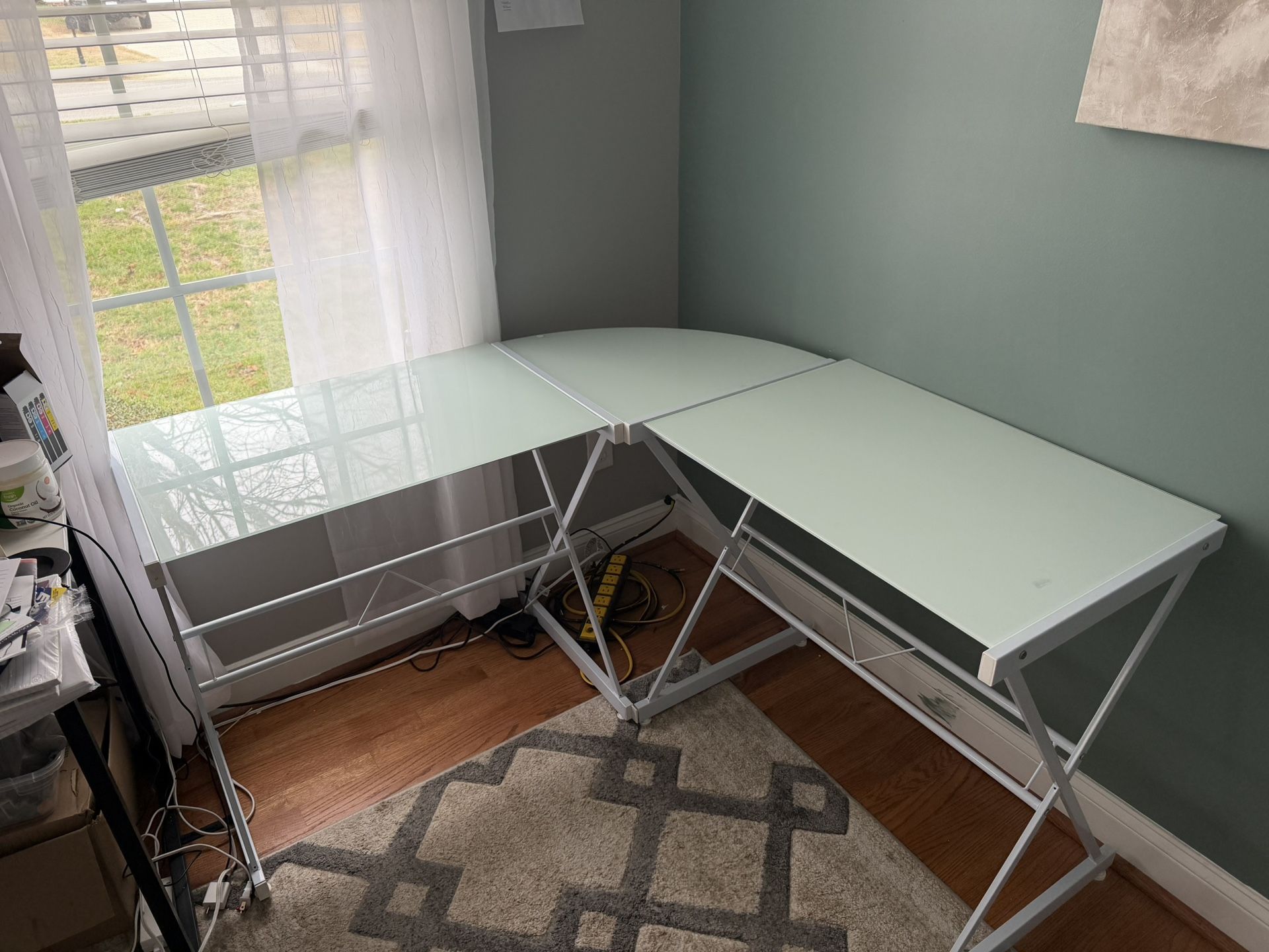 White Glass Office Desk