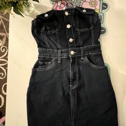 Dark Denim Tube Dress