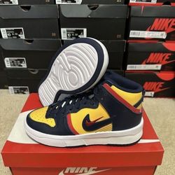Nike Dunk High Rebel Michigan Navy Sneaker Shoes DH3718-701 Womens Size 8 Brand New