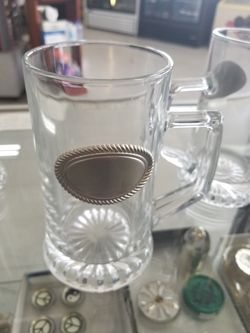 Lot of 12 Beer mug, engravble pewter bedge