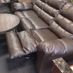 Sofa Loveseat Recliners 3pc Round Table Set