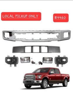 ➿️ Front Bumper Face Bar Chrome W/Fog Light Lower Panel Fit For F150 2015-2017 (#4460)