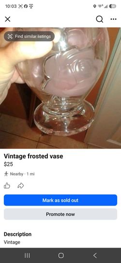 Vintage frosted Rose Vase