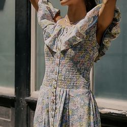 Brand New Woman’s Free People brand Blue Floral Lewis Maxi Dress Up For Sale