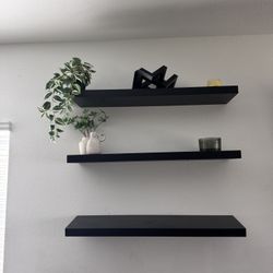 IKEA Floating Shelves – Black | Set of 3
