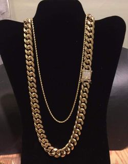 Cuban Link Chain Diamond Lock Gold Plated Does Not Loses Color