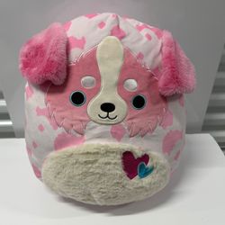 Pink Cow Print Dog Squishmallows Plush