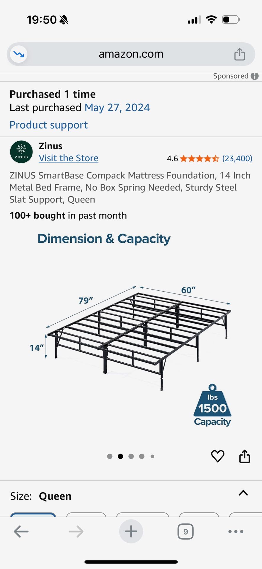 Zinus Queen Size Bed Frame