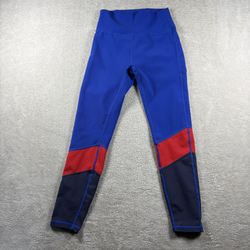 Wilo The Label Women’s M Blue Ruched Ankle Base RibbedLength Leggings #3A