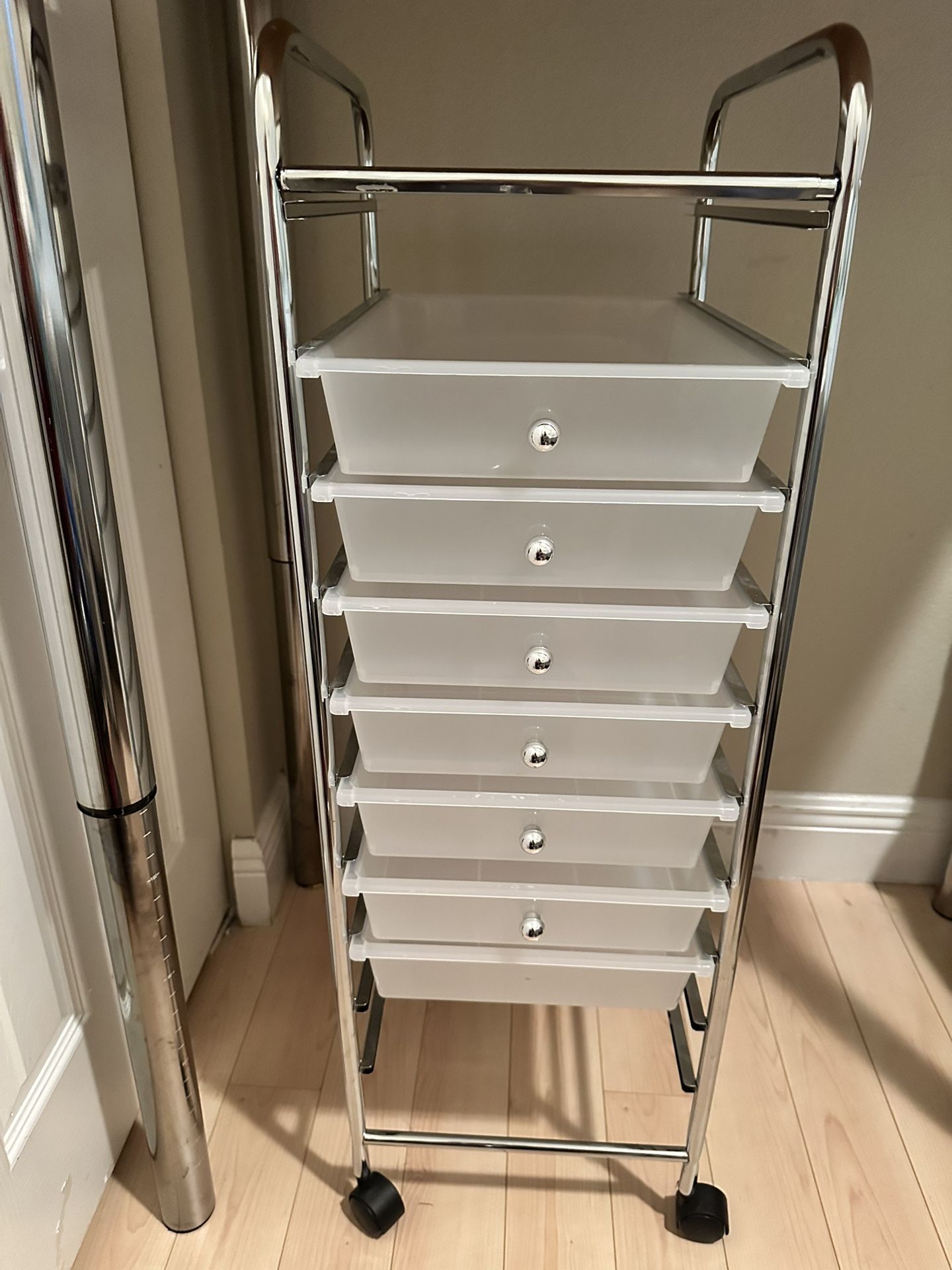 7- Drawers Storage Cart - Rolling Storage Utility Cart with Removable Drawers & Metal Frame with Lockable Wheels for Home, Office = with 7 drawers