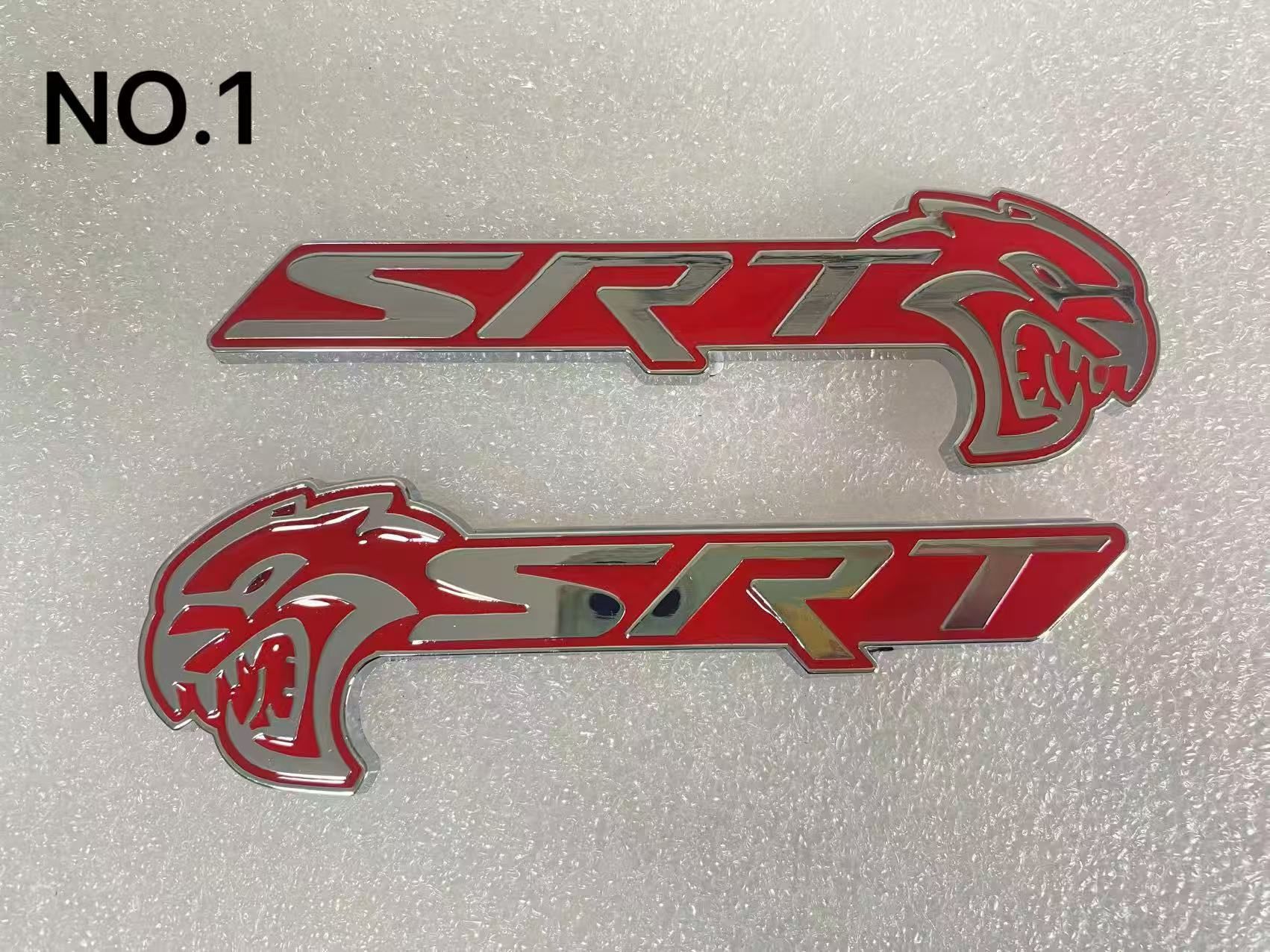 2PCS Hellcat SRT Emblems Matte – Left & Right Fender Badges for Dodge