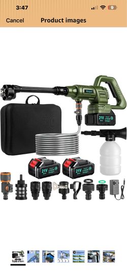 Used Max 1100PSI 3.0 GPM Battery with Multi-3 Level Adjustment, 6-in-1 Nozzle & Foam Cannon, 26.2 ft Hose for Car & Home