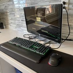 HP Gaming Gamer Computer With Gaming Mouse, Keyboard, And Monitor