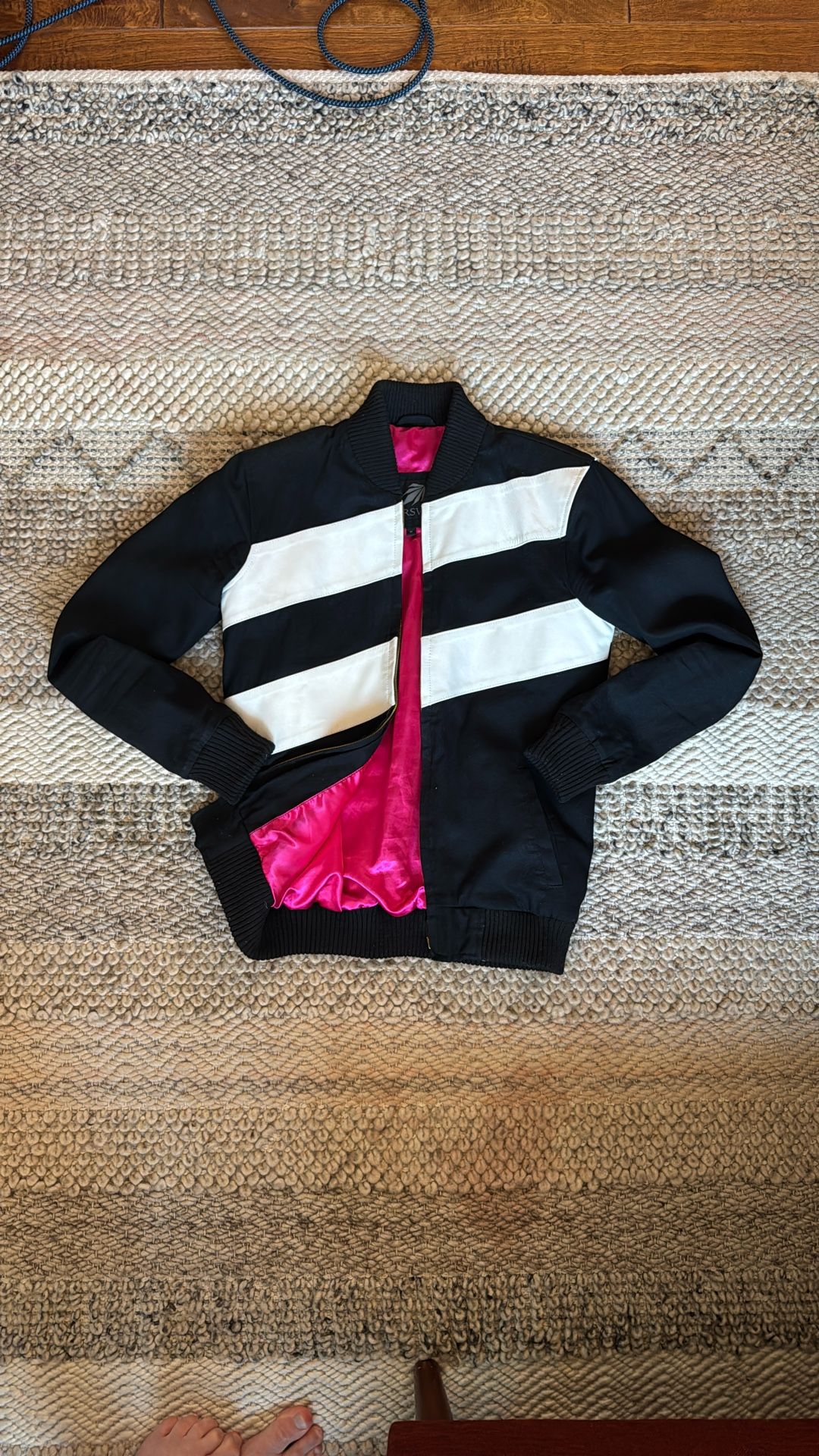 PRSVR Uptown Flight Suit Bomber Jacket w/ Cross Body Leather Stripes Men’s Medium