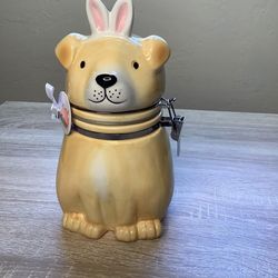 New Easter Bunny Ear Dog Hinged Jar $10
