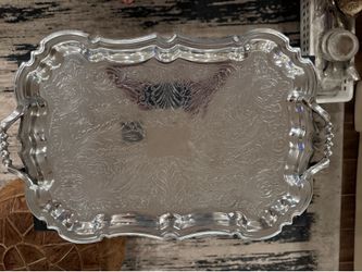 Vintage Silver Plated Butler Coffee/ Tea Serving Tray