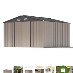 PATIOWELL 10 X 10 Metal Weather Resistance Storage Shed Tool Shed