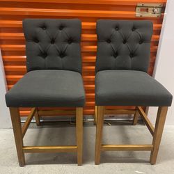 2 Gray Bar Height Stool Chairs