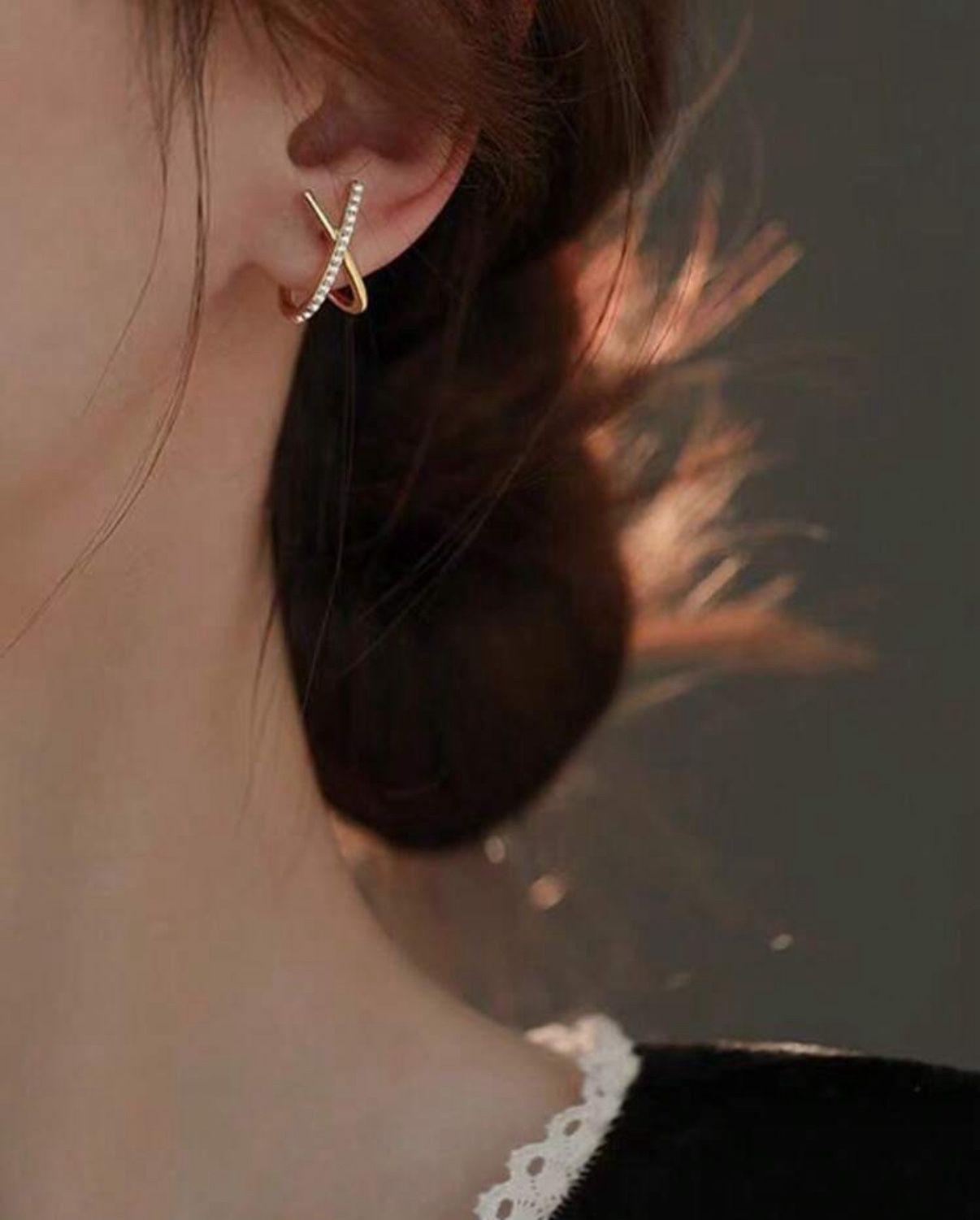 Fashionable Elegant Minimalist Micro-Inlaid Zirconia Cross Earrings For Women, Summer Party Dress Accessory, Elegant Earring Studs