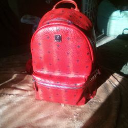 Mcm Red Backpack 