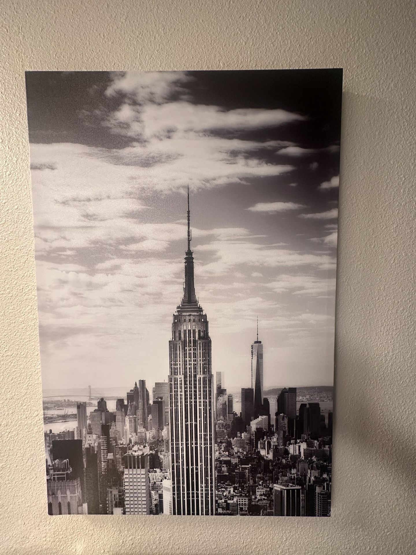 吉岡耕ニ　油彩empire state Bd Empire State Building Canvas Print Man Cave