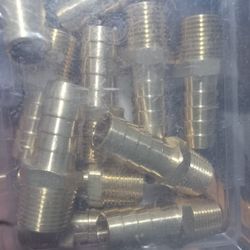 12 New Brass Fittings 3/8 Npt And One In And Half Inch Barbed Hose Connection On The Other End 12 Firm