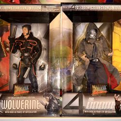 Marvel Studios Collector’s Edition Wolverine X-Men 2 & Dr. Doom Fantastic 4 Toy Biz 12” Action Figures 30 POA New NRFB MISB