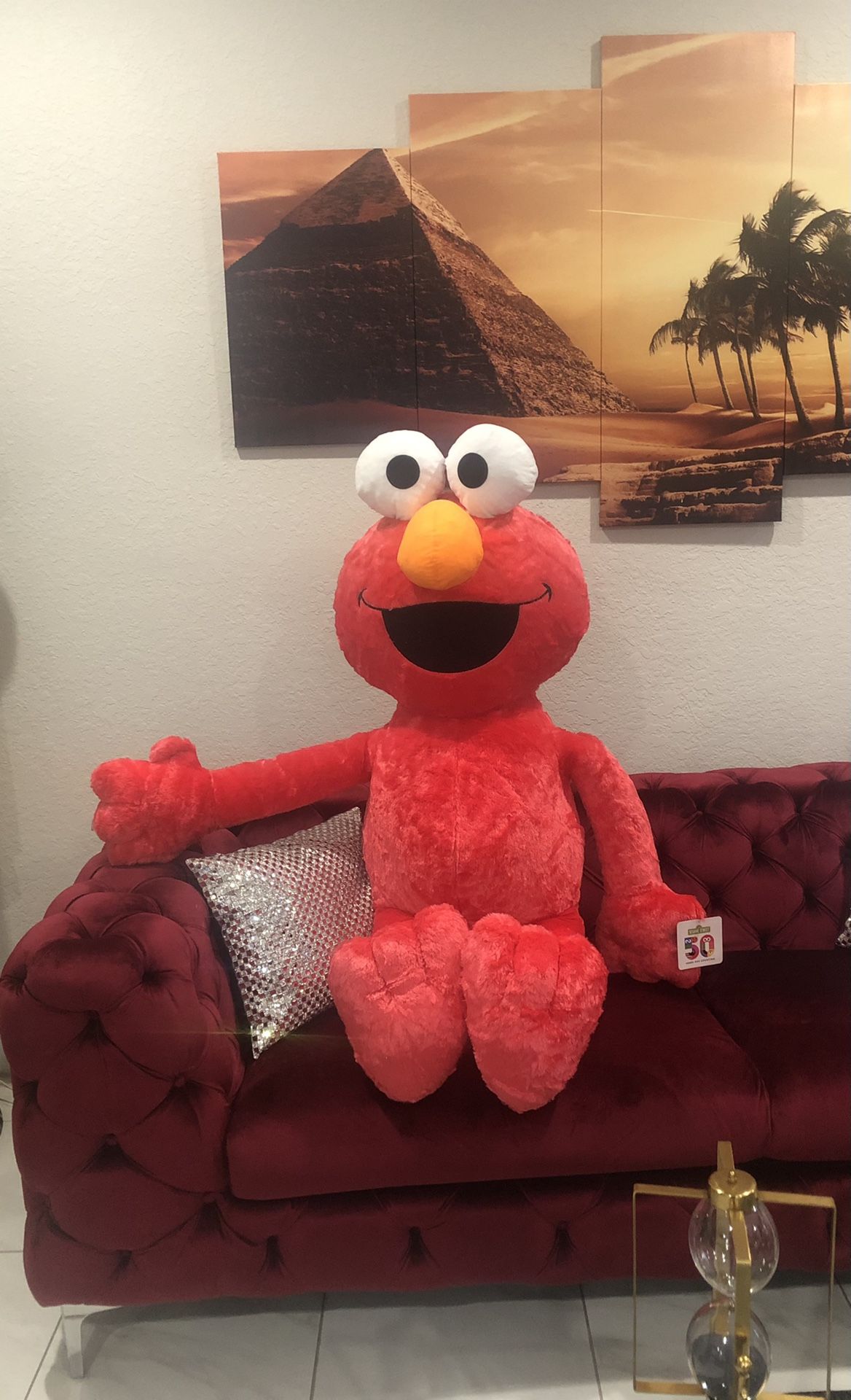 Cute New Giant 50 Years & Counting Elmo Plush 