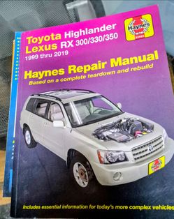 Haynes Repair Manual Toyota Highlander Lexus RX 300/330/350