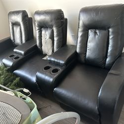 Reclining theater couch