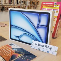 Apple IPad Air 6th Gen 13in Brand New - $5 DOWN TODAY, NO CREDIT NEEDED