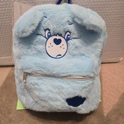 Care Bears Grumpy Backpack Mini Sherpa Soft Fuzzy Adjustable Straps