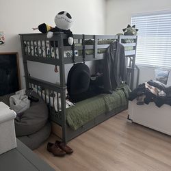 Bunk bed, dresser, toy chest