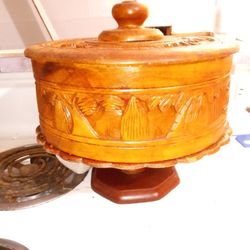 Antique Wooden Cake Plate