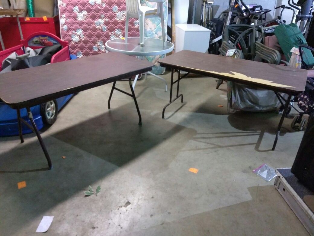 6 FT TABLES CAFETERIA TYPE FOLDING LEGS READ DETAILS