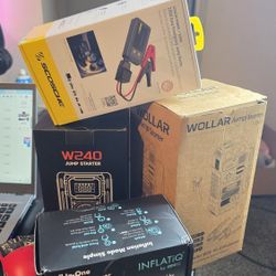 5000A Portable Car Jump Starters & Air Compressor Lot