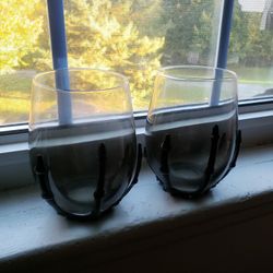Halloween Skeleton Hand Drink Glasses 