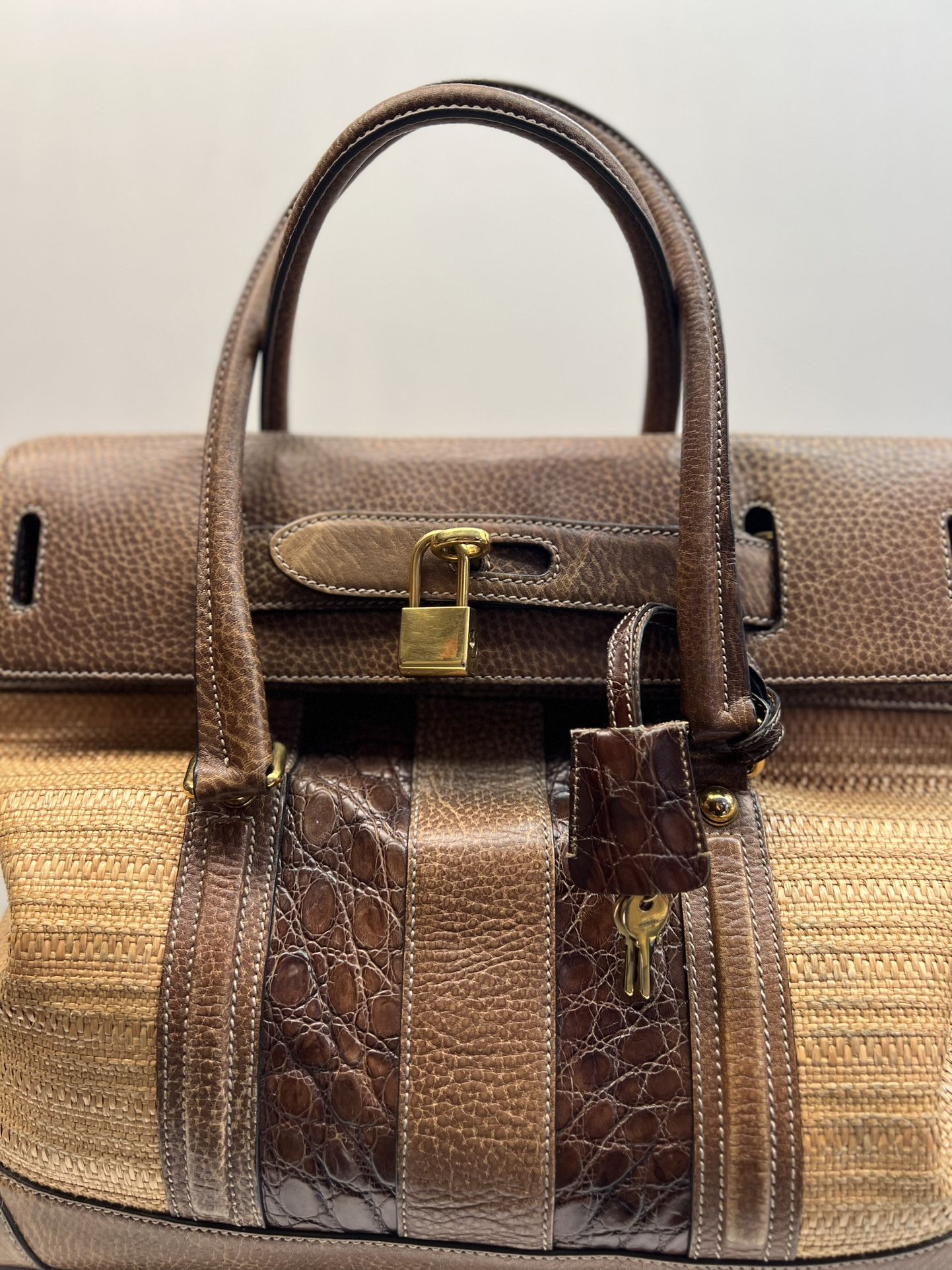 Crocodile Web Secret Top Handle Satchel