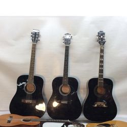 9 Assorted Acoustic Electric Guitars w/ Epiphone Dove, Maestro, Playmate  