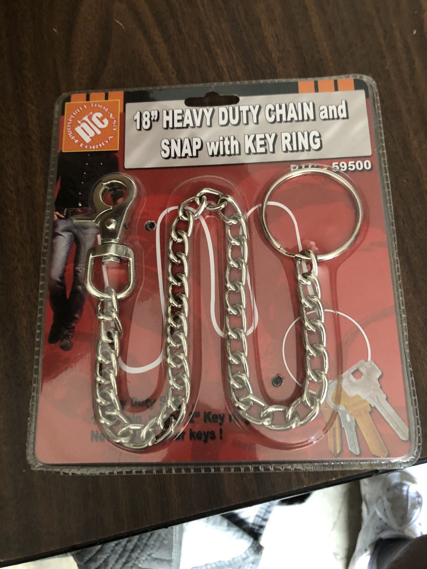 Prosperity tools, heavy duty chain and snap with key ring