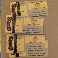 1988 Candlestick Park Tickets  $10 Each 