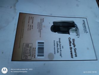 $30 IMPRESSO SINGLE SERVE COFFEE BREWER (BRAND NEW)