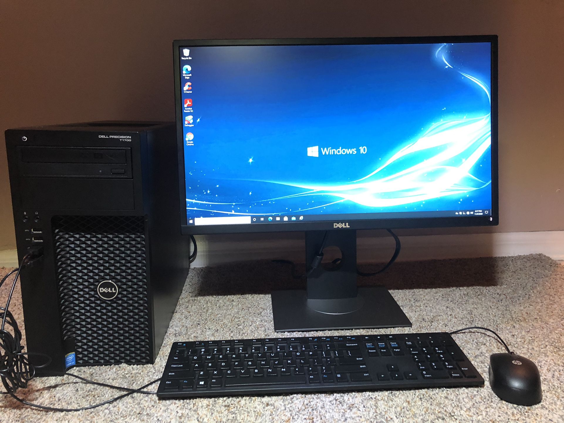 Dell Desktop Computer Win10 Pro - monitor - keyboard - mouse Same OS On Laptops And Tablets