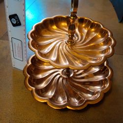 2 Tier Copper Trays As Is