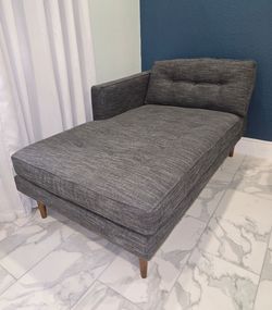 West Elm Tufted Chaise lounge in Grey