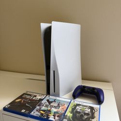 PS5 Disc Edition Bundle + 3 Games + Controller