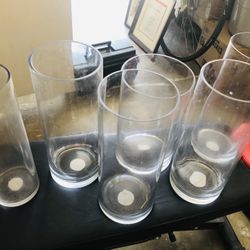 Glass Party Vases (thick)  Centerpieces Set Of 6