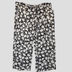 NWT Michael Kors Women’s Black & White Floral Belted Pants – Size 24