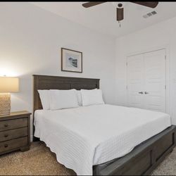 Queen size bed frame , mattress and box spring for sale